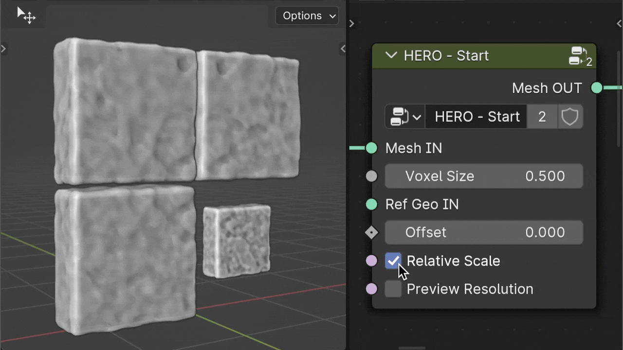HERO relative scale