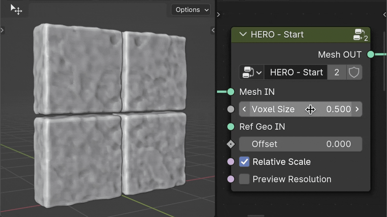 HERO voxel size