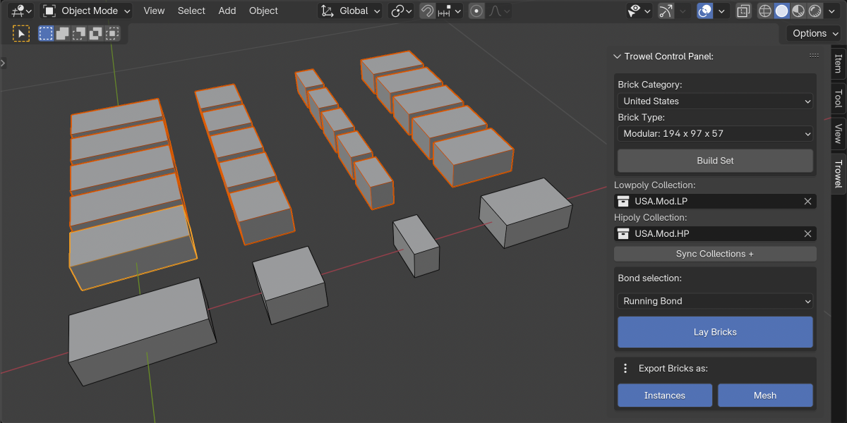 High-Poly Brick Set